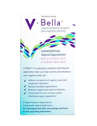 V-Bella Boric Acid + Probiotic Based Vaginal Suppositories- a More Natural Way to Refresh, Balance & Relieve BeBe & Bella