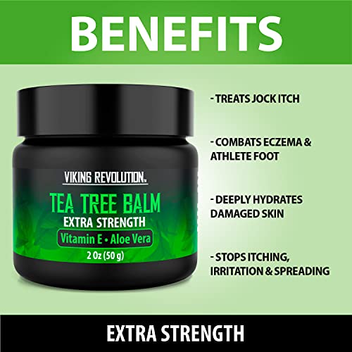 Viking Revolution Tea Tree Oil Cream - Super Balm Athletes Foot Cream - for Eczema Viking Revolution