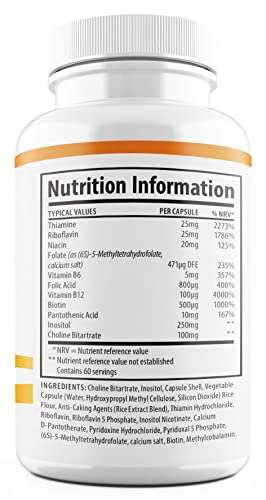 1 Body Vitamin B Complex – 5-MTHF Folate with B1, B2, B5, B6