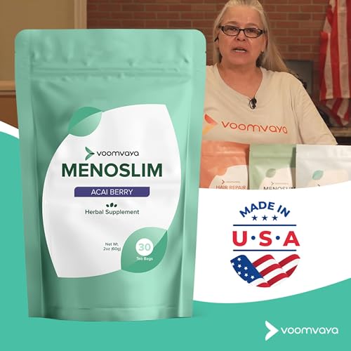 VoomVaya MenoSlim Tea - Natural Menopause Supplements, Perimenopause & Estrogen VoomVaya