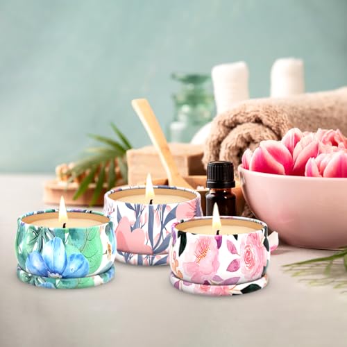 3 Pack Scented Candles Set for Christmas Thanksginving Gift, Relaxing Aromatherapy Candles Gift Henaler