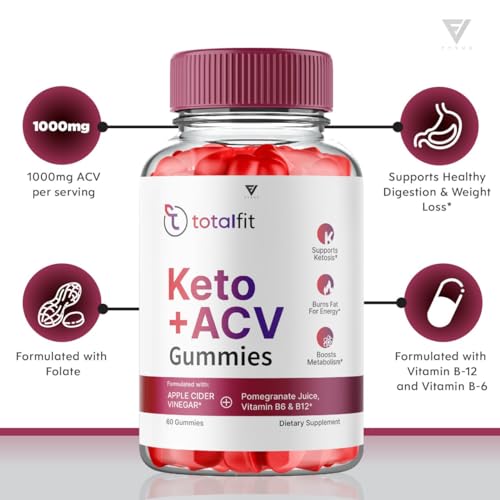 (2 Pack) Total Fit Keto ACV Gummies Advanced Apple Cider Vinegar Supplement Reviews Fyvus