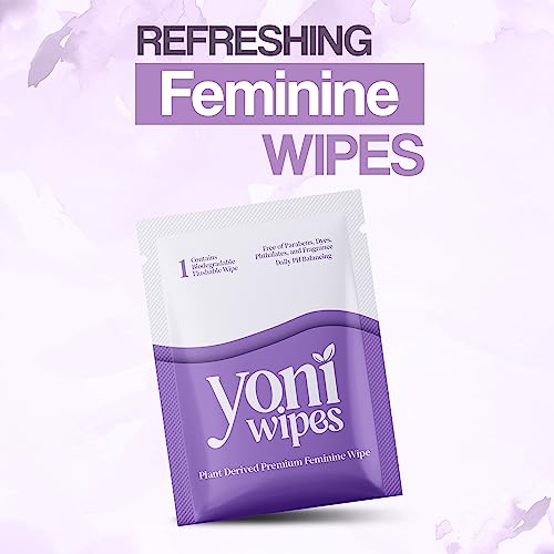 Yoni Wipes - 30 Count Biodegradable & Flushable Feminine Wipes, pH-Balanced, Aloe Vera & Vitamin E Yoni Wipes