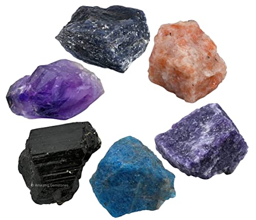 Weight Loss Crystals and Stone Sets Manifestation, Set of 6 Black Tourmaline, Amethyst