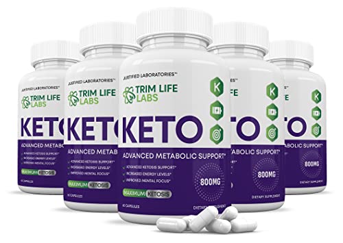 (5 Pack) Trim Life Labs Keto Pills Includes Apple Cider Vinegar Patented goBHB® Exogenou