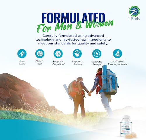 1 Body Brain Support: Twin Pack - 90 Capsules Each - Alpha GPC