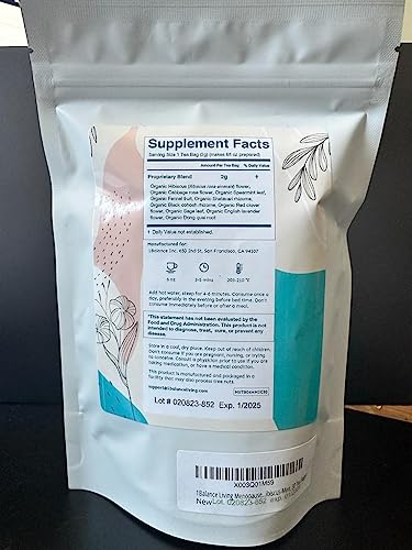 1Balance Living Menopause Support Tea: Cooling Hibiscus Mint, Perimenopause 1Balance Living