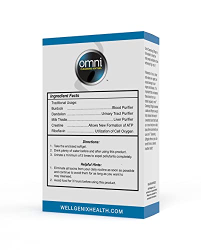 Wellgenix Omni Herbal Detox Cleanse Softgel: Fast Acting Body Detox, Quick Flush Toxin Removal Wellgenix