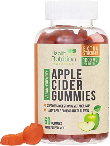 Vegan Apple Cider Vinegar Gummies | Max Strength 1000mg | ACV Supplement Gummy for Adults