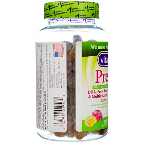 Vitafusion PreNatal Dietary Supplement, Lemon & Raspberry Lemonade Flavors 90 ea (Pack of 6) Vitafusion