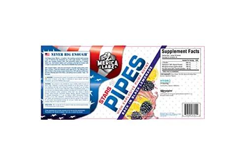'Merica Labz Stars 'N Pipes High Explosive Pump Agent, Stimulant-Free, 6G of L-Citrulline, 20 Servings (Back in Black Lemonade)