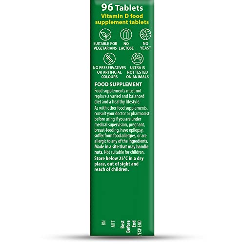 Vitabiotics Ultra Vitamin D Tablets 1000IU Optimum Level -96 count (Pack of 1) Vitabiotics Ultra