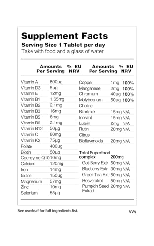 Vegetology MultiVit Vegan Multivitamins w/26 Vitamin & Mineral Supplements Vegetology