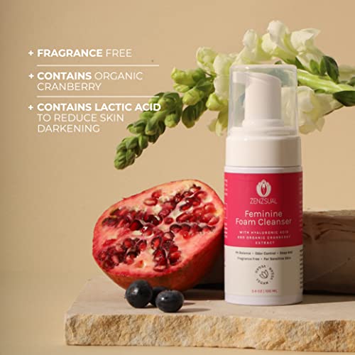 ZENZSUAL Feminine Foam Cleanser with Hyaluronic Acid and Organic Cranberry Extract – PH Balance ZENZSUAL
