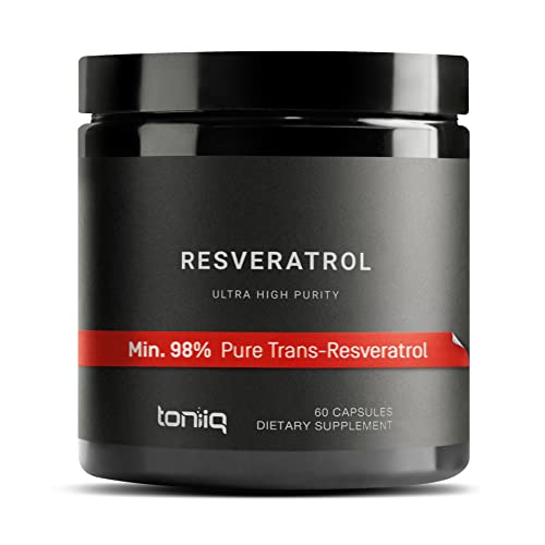 Toniiq Ultra High Purity Resveratrol Capsules - 98% Trans-Resveratrol - Highly Purified 