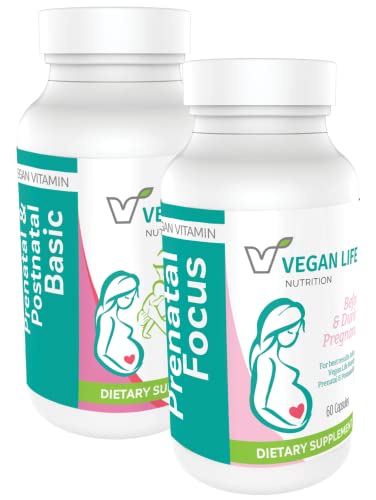Vegan Life Nutrition - Vegan Prenatal Vitamins - Folate, Choline, Vitamins A, B, C, D, E, K, and More