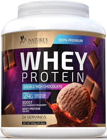 Whey Protein Powder 24g - Chocolate Ice Cream Whey Isolate Protein for Muscle Growth 