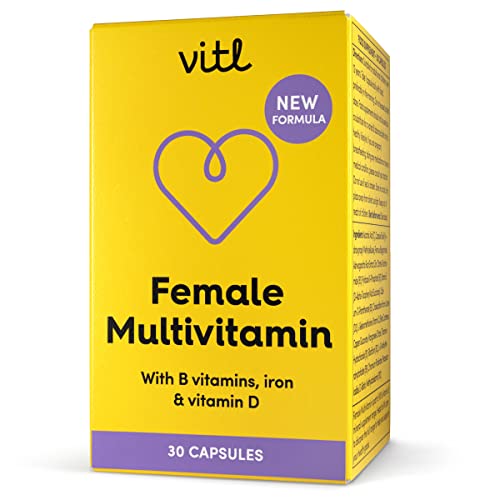 Vitl Female Multivitamin & Minerals Supplement - 30 Vegan Capsules - 21 Essential Active VITL