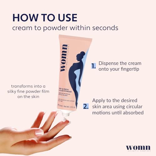 womn Intimate Comfort DRY & FRESH LIQUID POWDER – talc-free liquid body powder against moisture womn