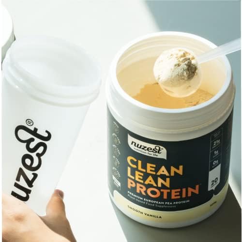 Vegan Protein Powders by Nuzest - Clean Lean Protein - Smooth Vanilla - Plant Based Pea Protein Shake Nuzest