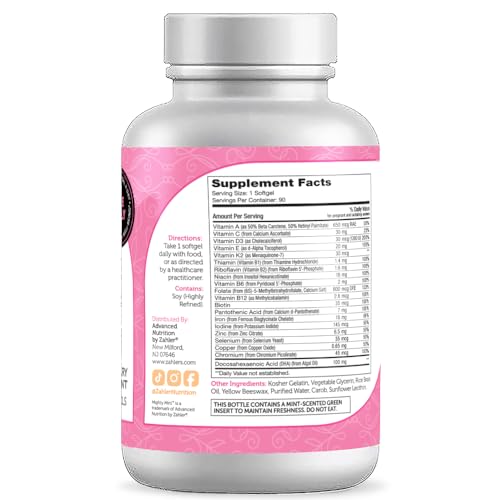 Zahler Mighty Mini Prenatal Vitamin with DHA & Folate - Certified Kosher - All Natural Prenatal Vitamins Zahler