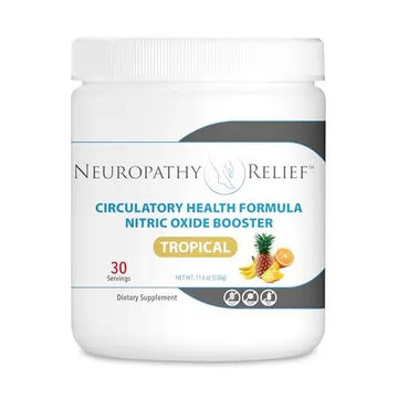 Neuropathy Relief - Circulatory Health Formula - Nitric Oxide Booster - Tropical Flavor (1 Jar), 30 Servings