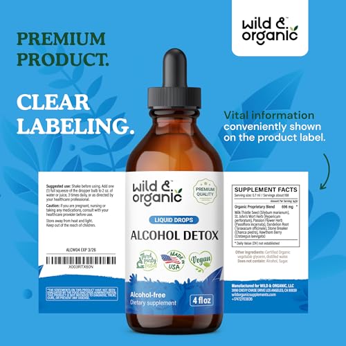 Wild & Organic Alcohol Detox Supplement - Liver Cleance & Repair Formula - Anti Alcohol Wild & Organic