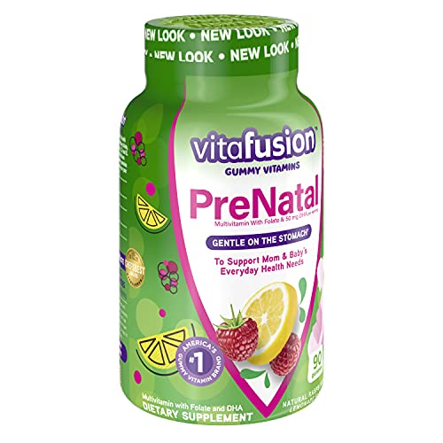 Vitafusion Prenatal DHA and Folic Acid Gummy Vitamins, 180 Count (Pack of 2)