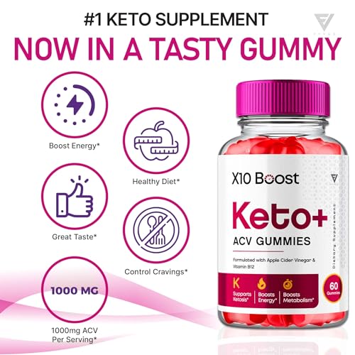 (2 Pack) X10 Boost Keto ACV Gummies, X10 Keto Boost Gummies Advanced Weight Loss Fyvus