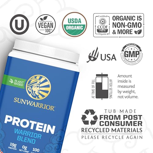 Vegan Organic Protein Powder Plant-based | BCAA Amino Acids Hemp Seed Soy Free Sunwarrior