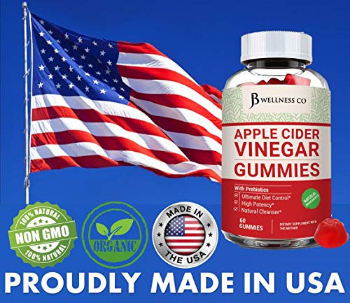 (2-Pack | 120 Gummies) Premium Apple Cider Vinegar Gummies - Raw, Natural, Unfiltered ACV JB Wellness Co
