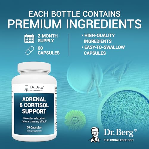 Dr. Berg Adrenal & Cortisol Capsules - Adrenal Supplement & Cortisol Manager - Mood