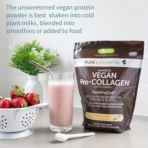 Vegan Collagen Powder, Natural Vanilla Flavour, Plant-Based Peptide Protein Supplement Igennus Healthcare Nutrition