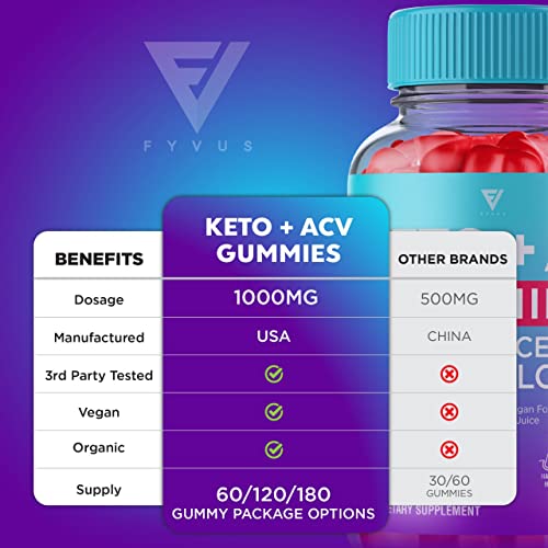 (2 Pack) Keto ACV Gummies Advanced Weight Loss, ACV Keto Gummies Fat Apple Cider Fyvus