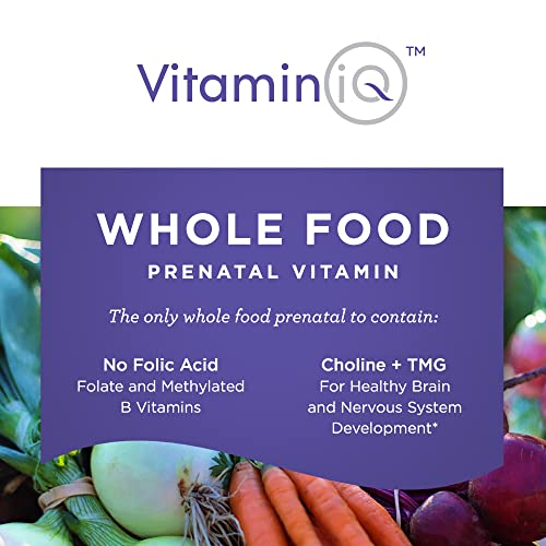 VitaminIQ Whole Food Prenatal Vitamins (120 Capsules) Natural Support for Maternal and Fetal Health VitaminIQ