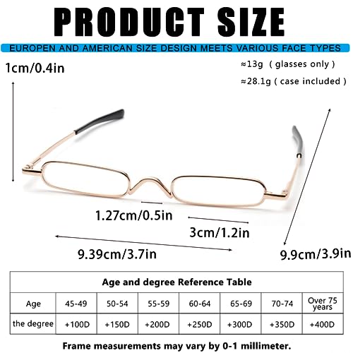 Viseng 2 Pairs Slim Pocket-Sized Metal Reading Glasses: Your Stylish Travel Companion Viseng