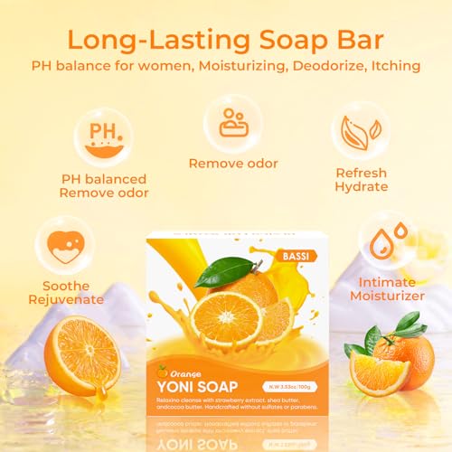 Yoni Soap & Yoni Oil & Feminine Wash Set for Women, Yoni Wash for Vaginal Ph Balance Remove BASSI