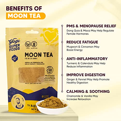 Yogi Super Foods Moon Tea for Women's Cycle Support, PMS & Menopause Relief Yogi Super Foods