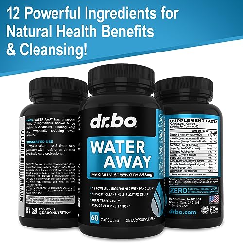 Water Pills Diuretics for Water Retention - Natural Water Away Pills Herbal Diuretic Supplements DR. BO