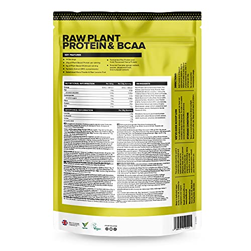 Vivo Life Perform Strawberry & Vanilla Flavour Vegan Protein Powder - BCAA Pea & Hemp Blend Vivo life