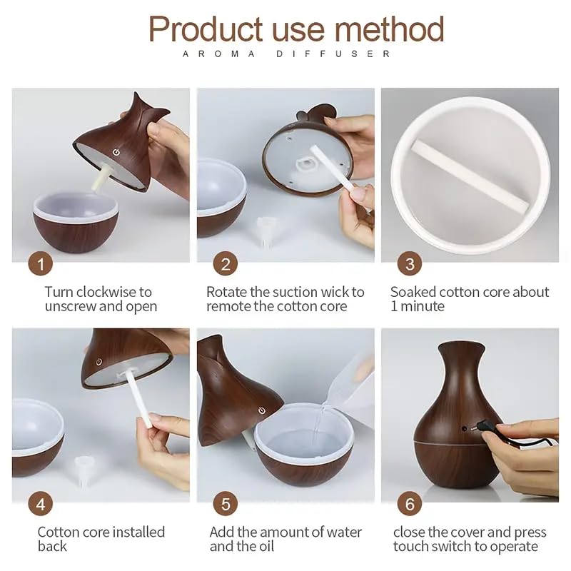 ZZ LIFE Mini Aromatherapy Humidifier Relaxing Cool Mist with Color Changing LEDs Night Light ZZ LIFE