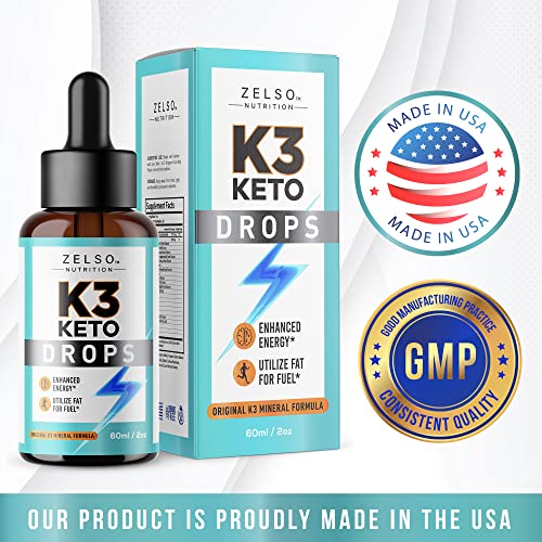 (3 Pack) K3 Keto Drops for Weight Loss - Fat Burner & Metabolism Booster | Advanced Keto ZELSO