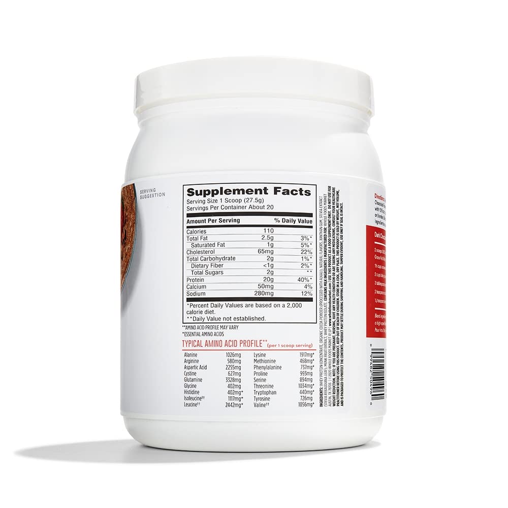 365 by Whole Foods Market, Chocolate Grass Fed Whey Protein, 19.4 Ounce 365 by Whole Foods Market