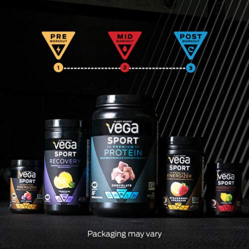 Vega Sport Premium Vegan Protein Powder, Chocolate - 30g Plant Based Protein, 5g BCAA Vega