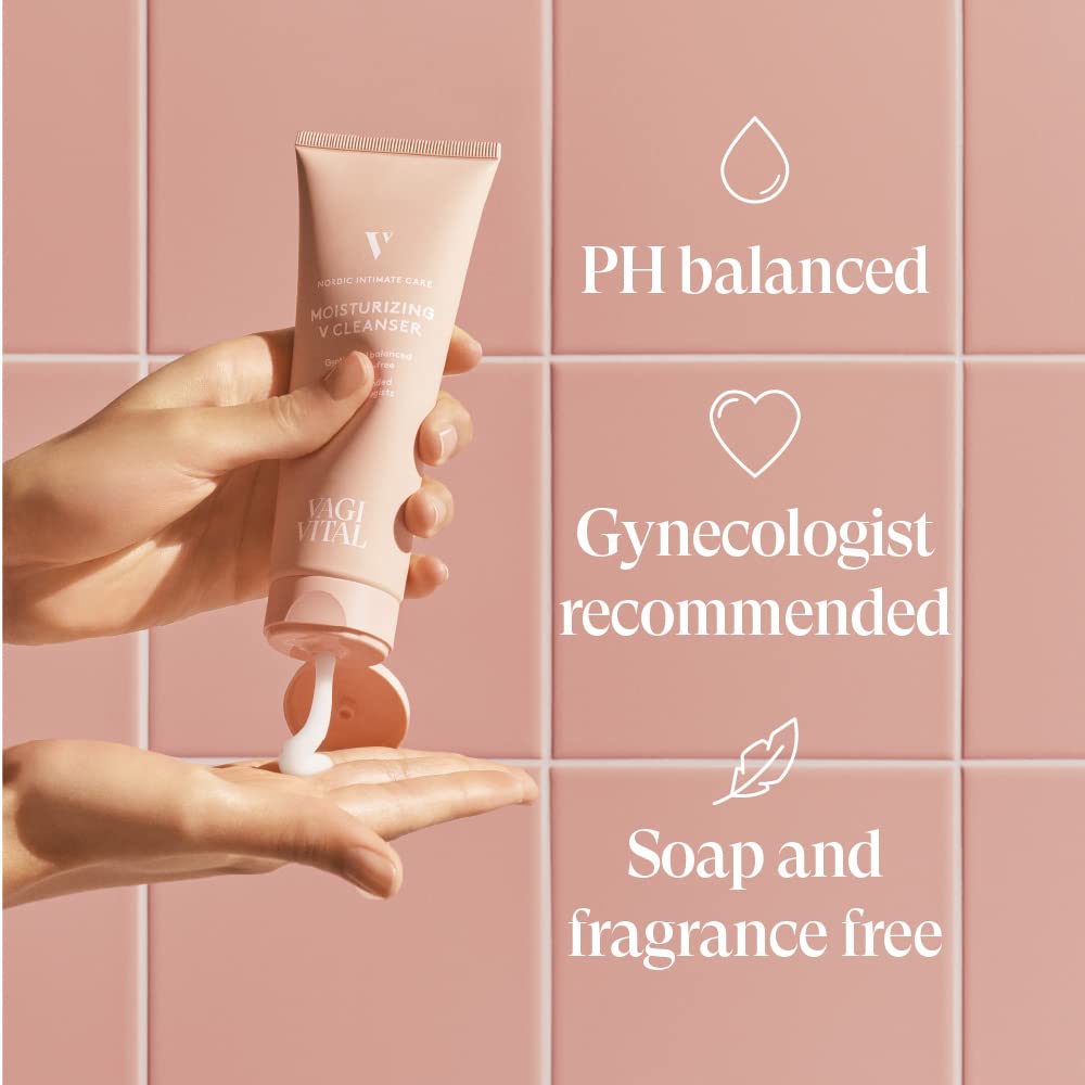 VagiVital V-Cleanser Moisturizing Daily Feminine Wash for Intimate Area, Soap-Free, Fragrance Free VagiVital