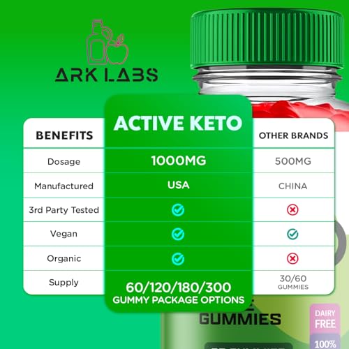 (2 Pack) Active Keto Gummies for Weight Loss, Active Keto Gummies, Active Keto ACV Gummies Ark Labs