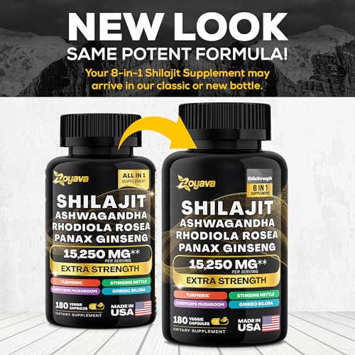 Zoyava Shilajit 9000MG Radiant Health Blend Ashwagandha 2000MG Rhodiola Rosea Zoyava