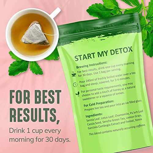 30 Day Detox Tea for Women & Men, All-Natural Herbal Teatox, Energy, Digestion NEWME