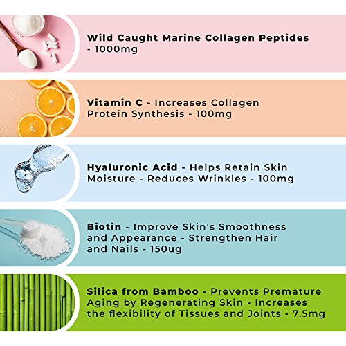 Wild-Caught Marine Collagen Complex Capsules with Hyaluronic Acid | 120 Capsules - 2 Month Supply LOVE LIFE SUPPLEMENTS